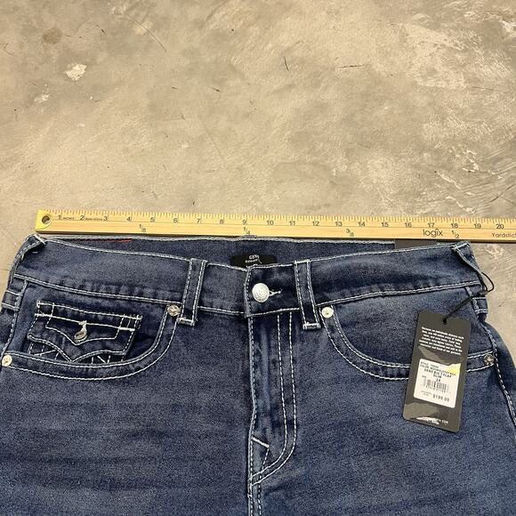 TRUE RELIGION Geno SN Flap Men’s Jeans Relaxed Slim Blue W34 L32 NWT - Picture 3 of 8